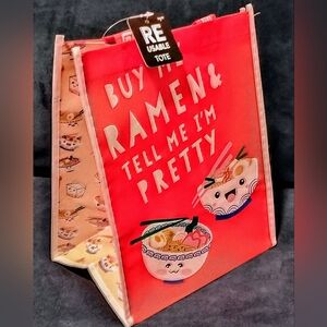 Re-Usable Tote Bag - Red with Ramen Design
